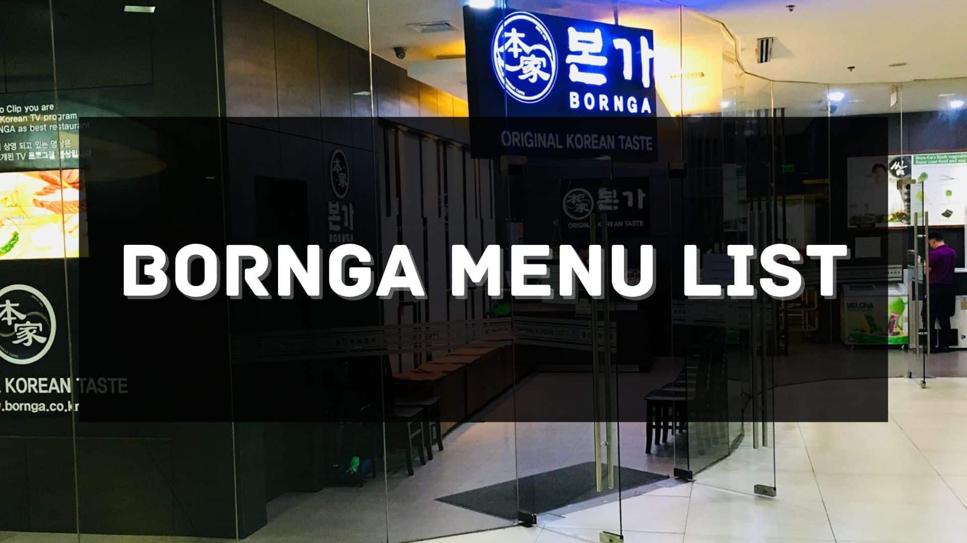 bornga menu prices philippines