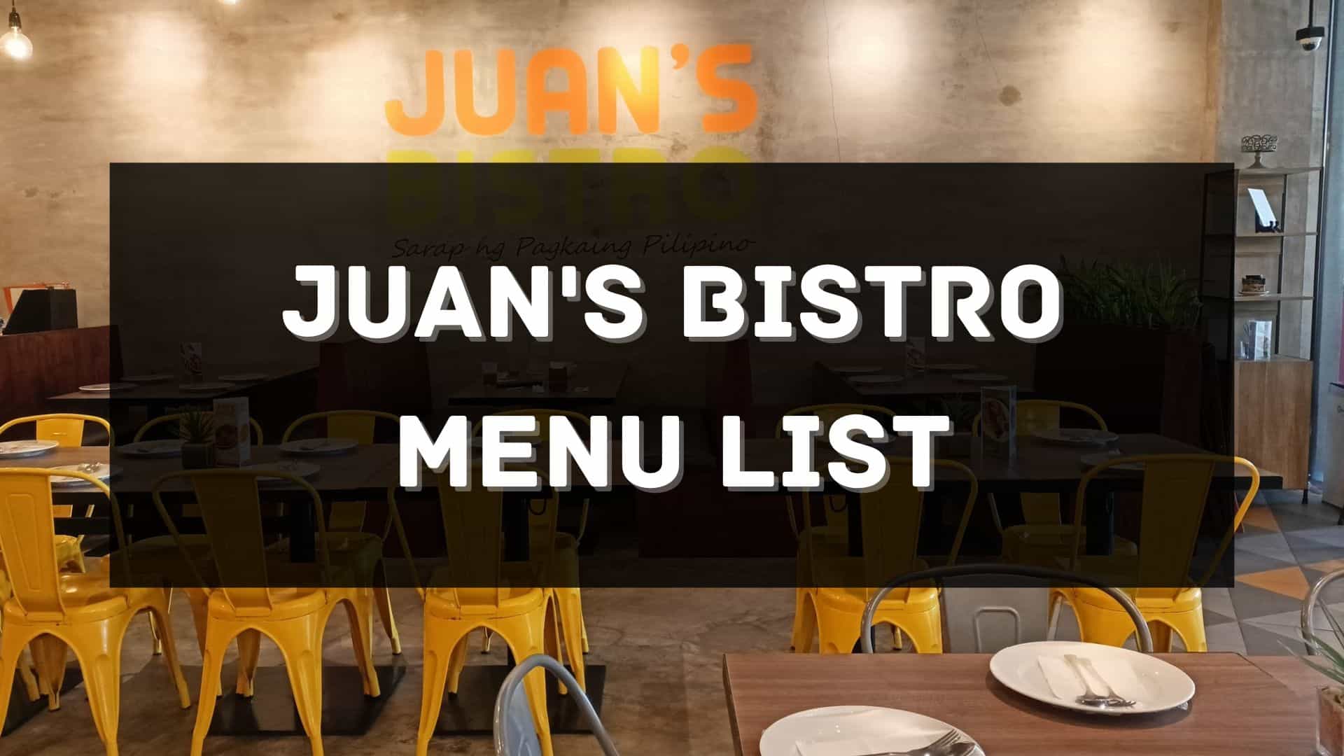 juan's bistro menu prices philippines