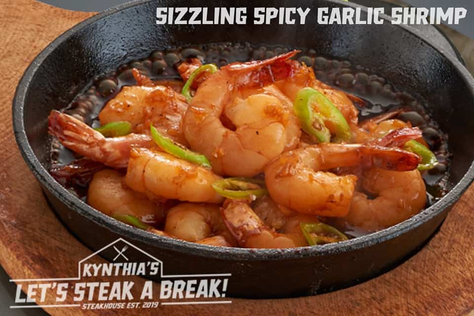 Sizzling spicy garlic shrimp