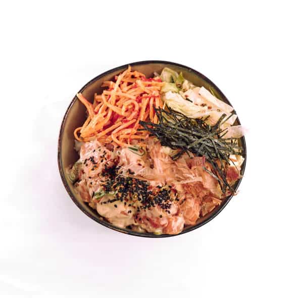Miso salmon poke bowl