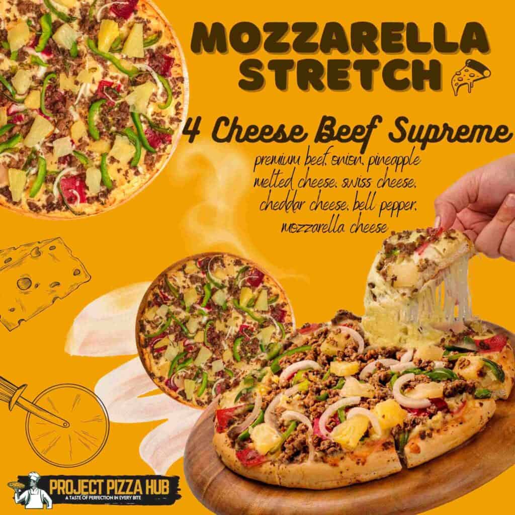 4 cheese beef supreme pizza