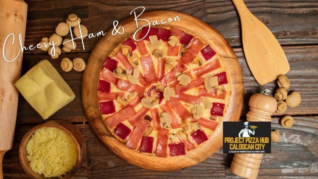 Cheesy Ham & Bacon pizza