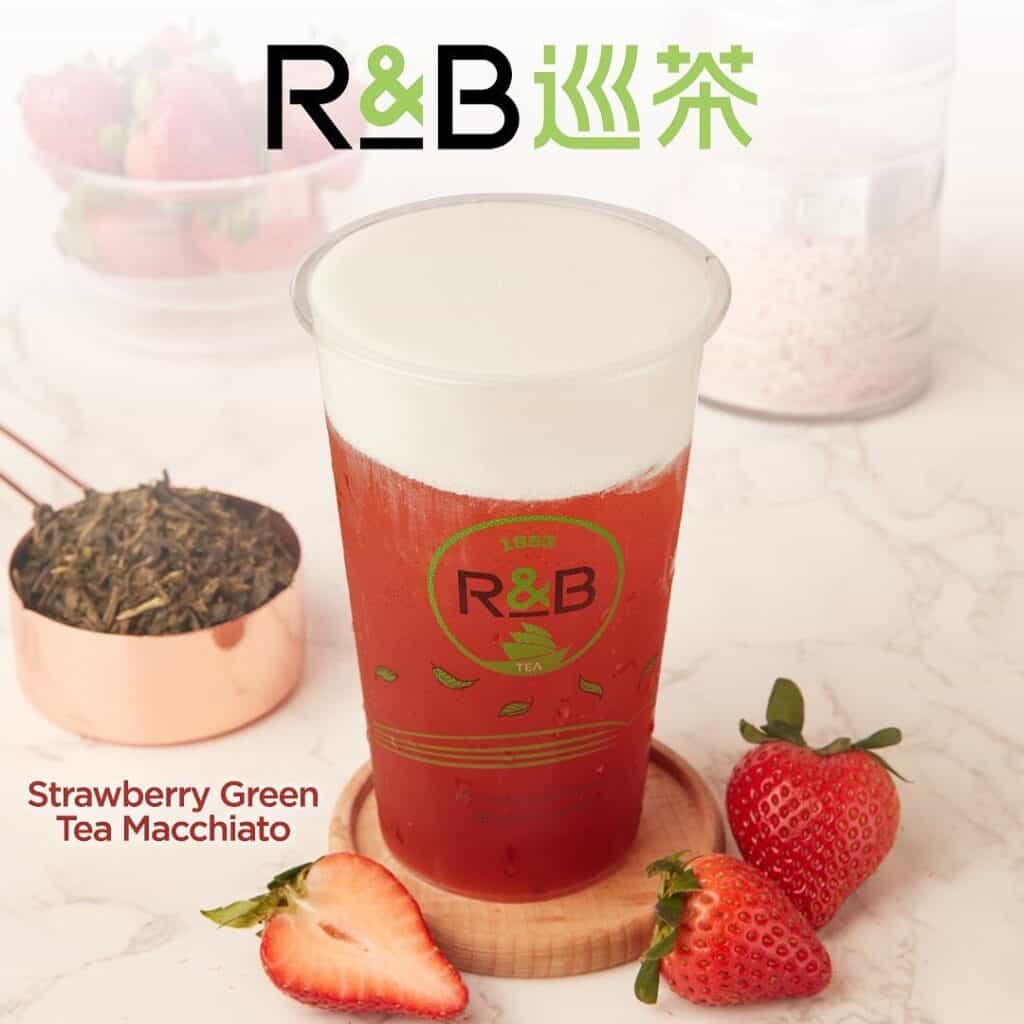 Strawberry green tea macchiato
