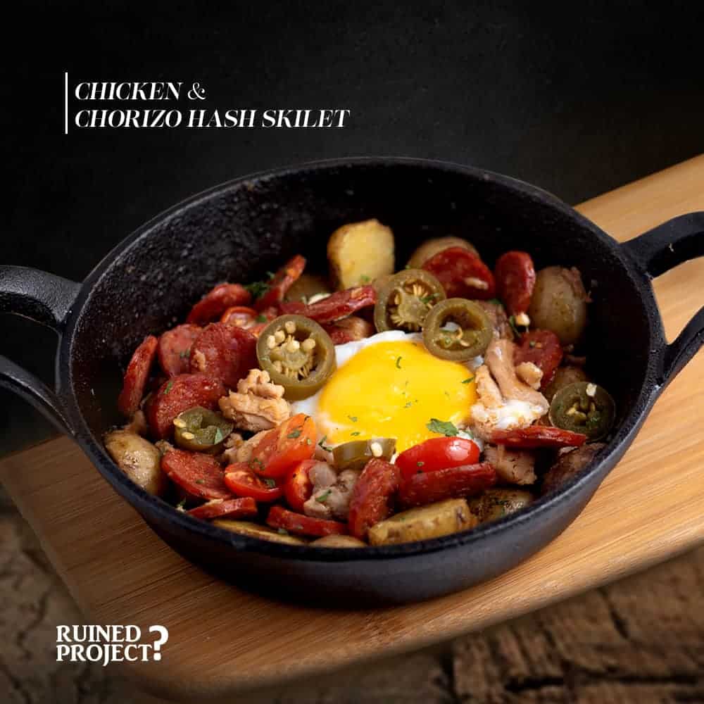 Chicken and chorizo hash skilet