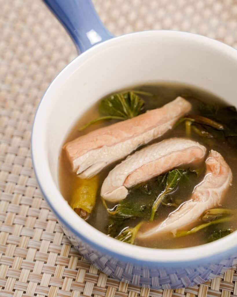 Sinigang na salmon belly