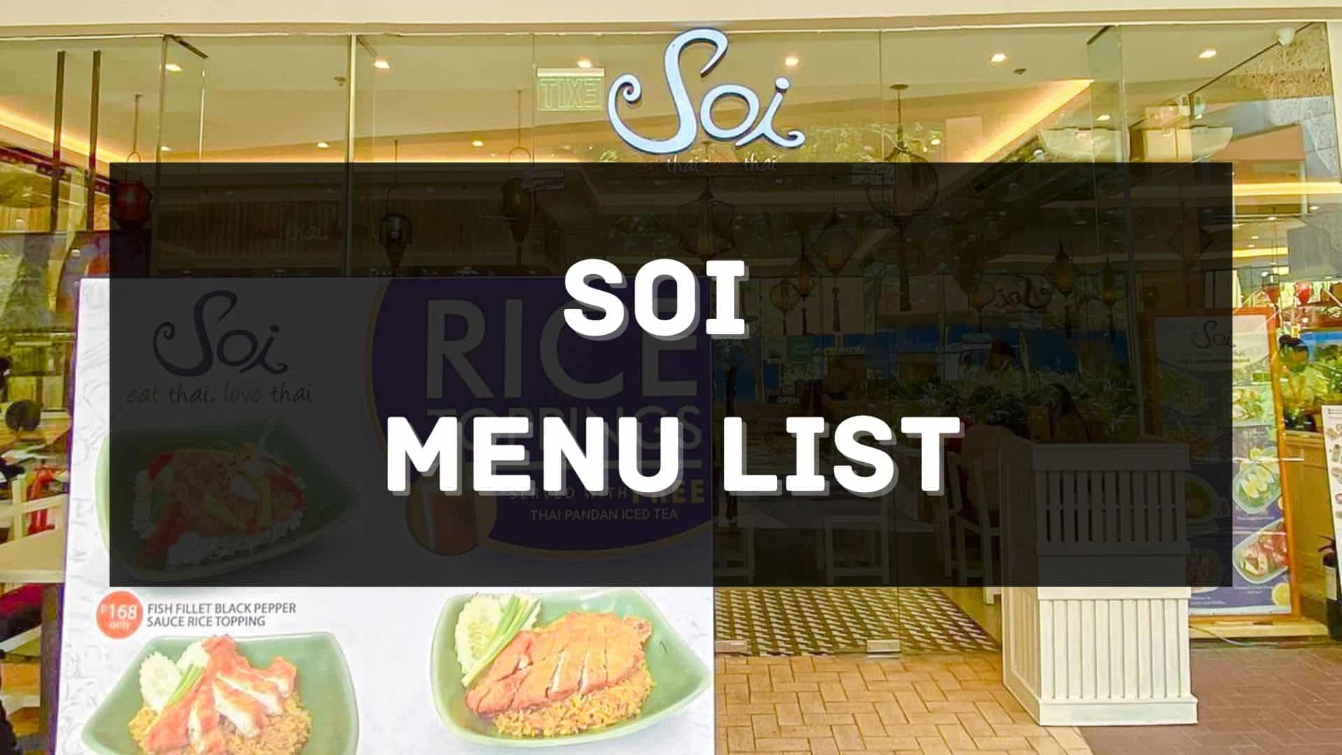 soi menu prices philippines