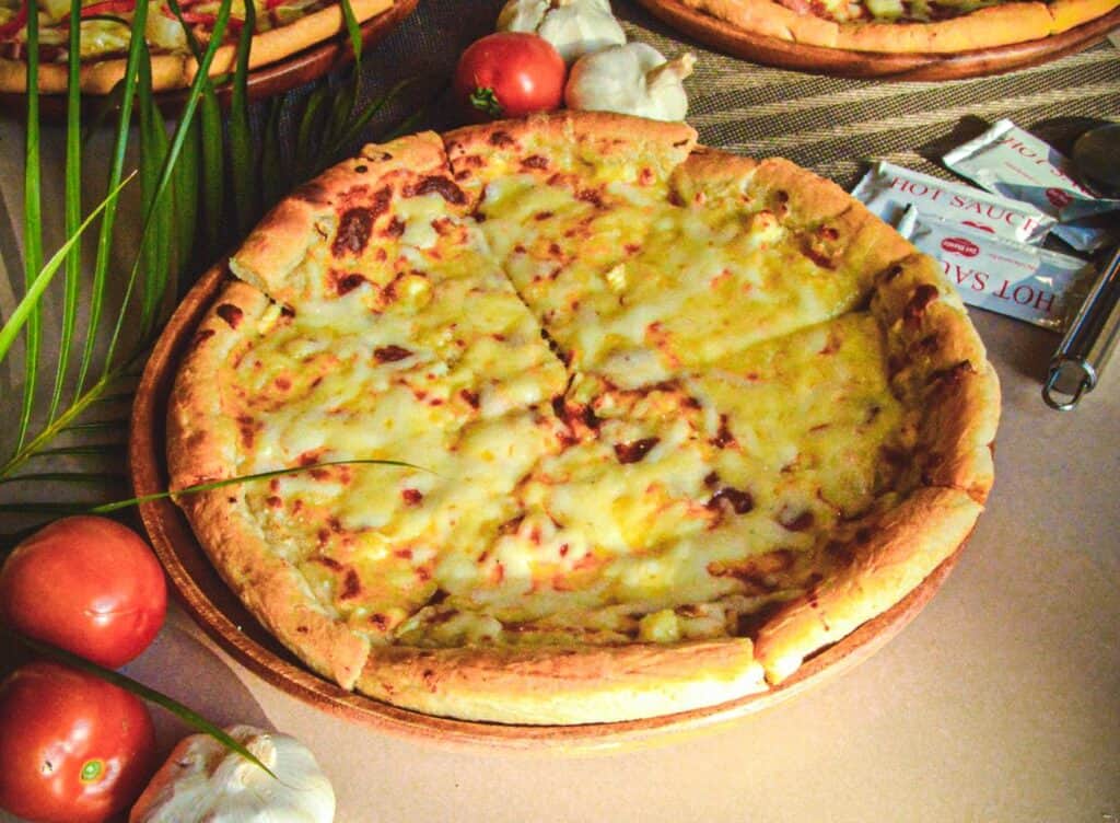 Four cheese pizza