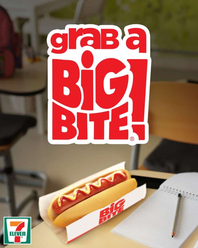 Big bite hotdog sandwich