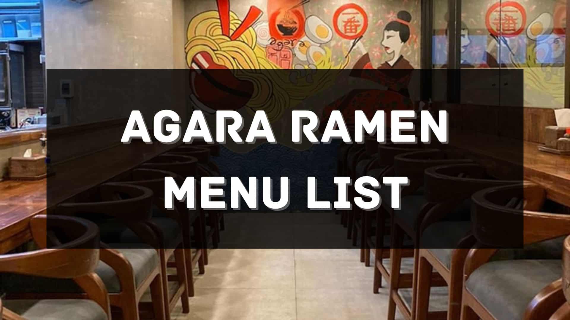 agara ramen menu prices philippines