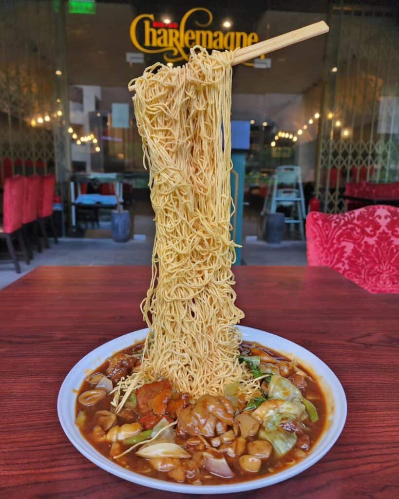 Chow mein flying noodles