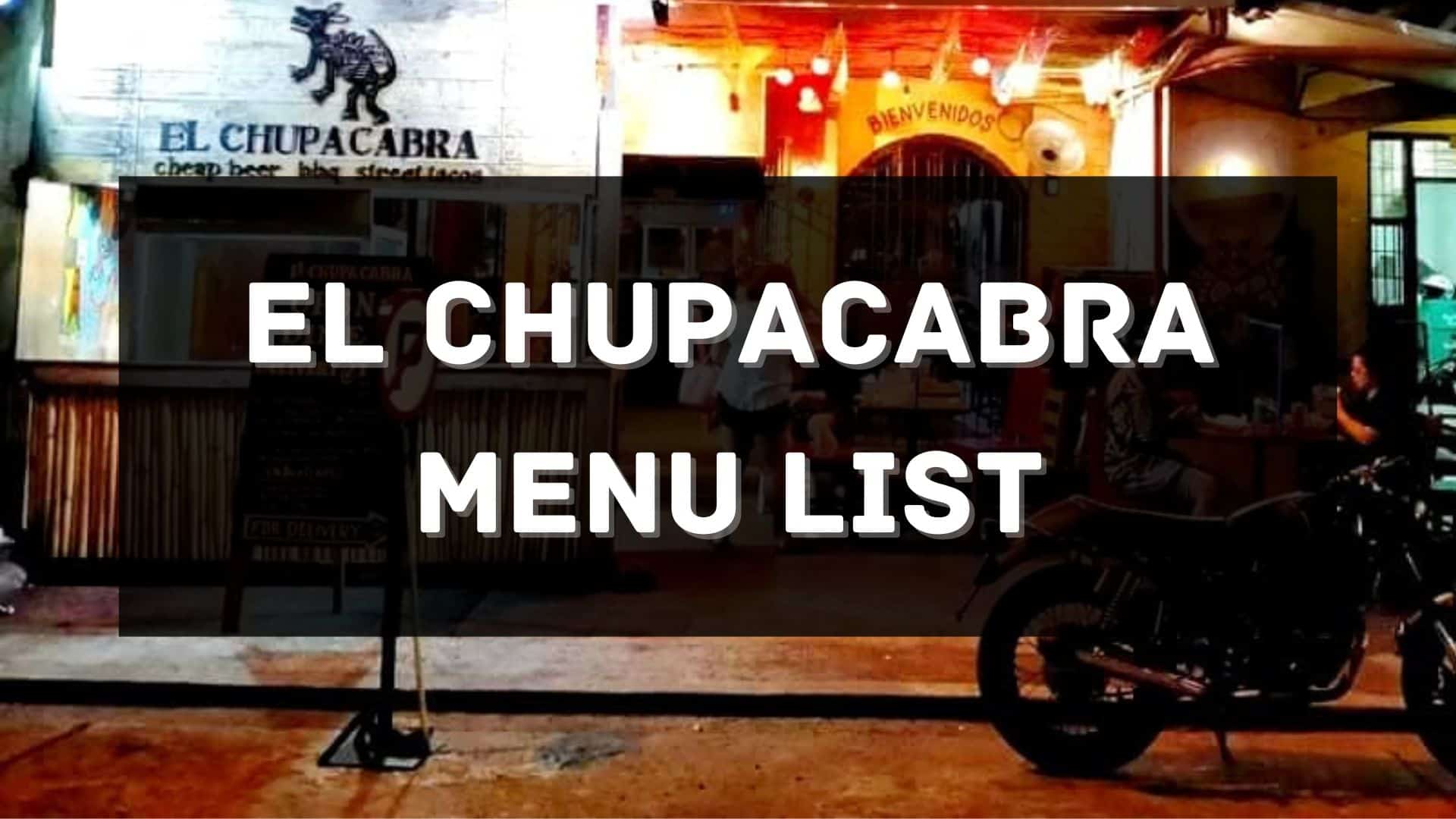 el chupacabra menu prices philippines