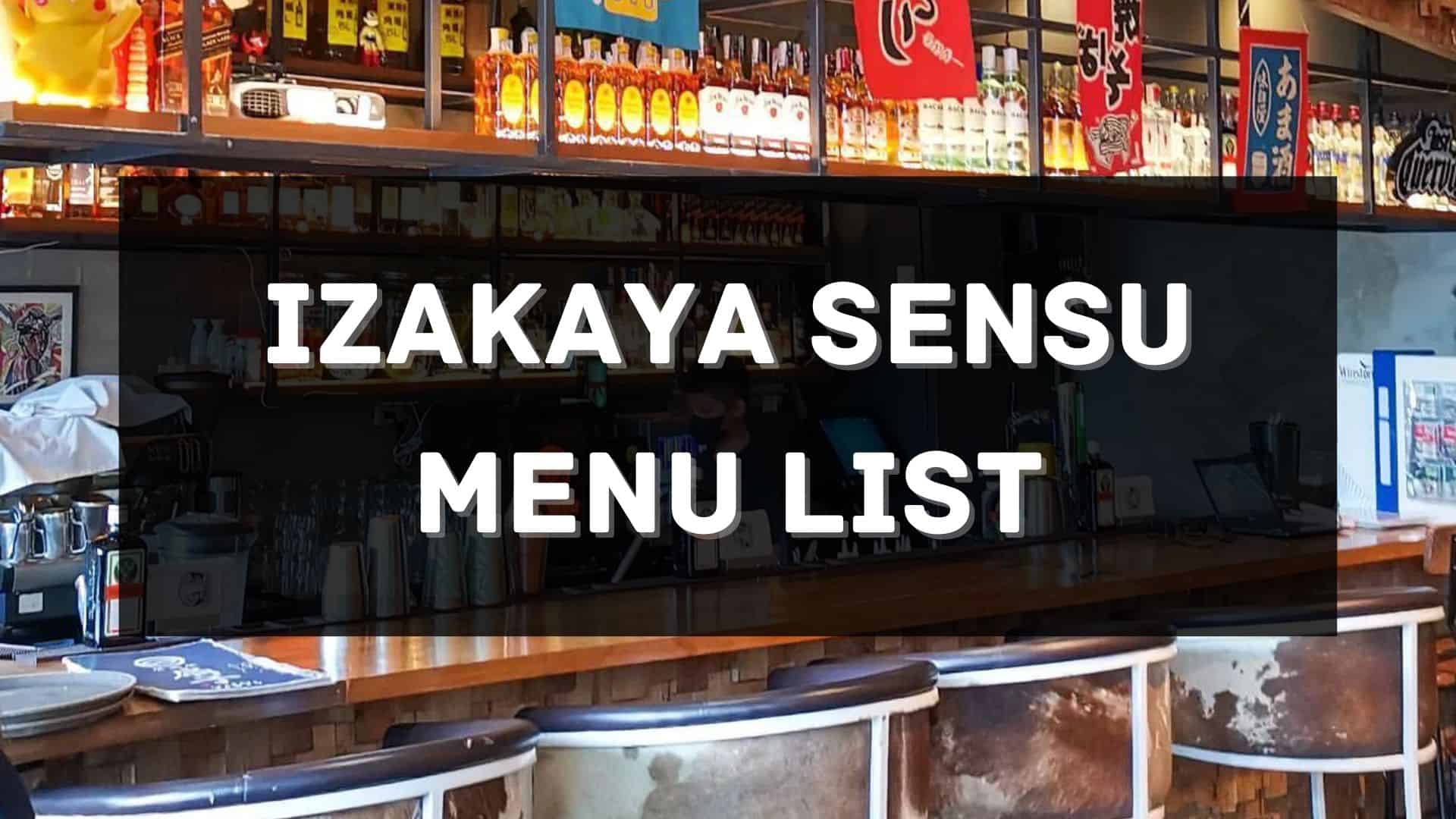 izakaya sensu menu prices philippines