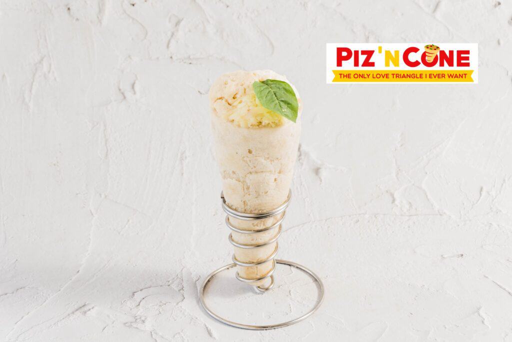 Best restaurants at Lucky Chinatown is the Piz 'N Cone: Triple cream cheese pizza