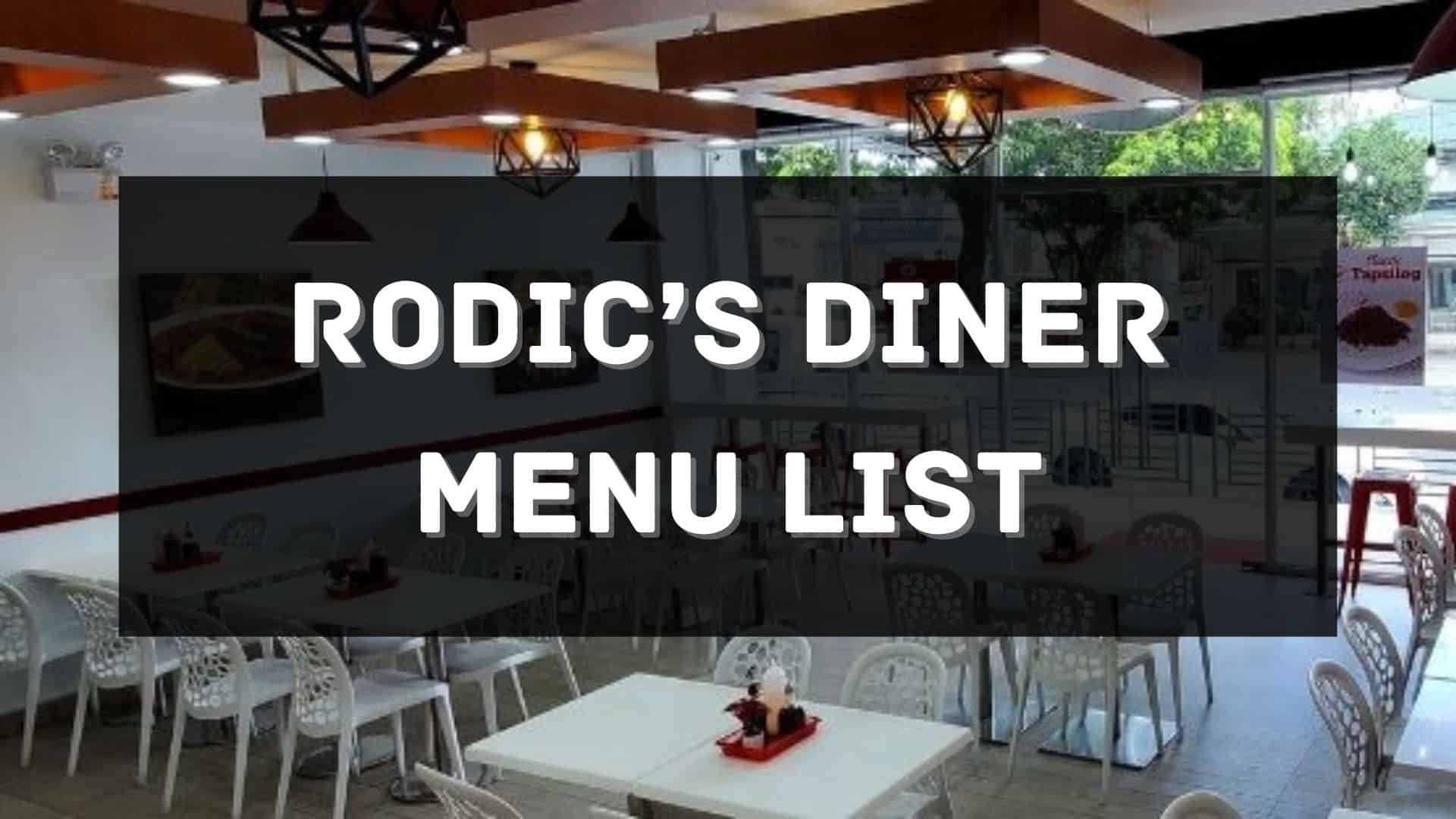 rodic's diner menu prices philippines