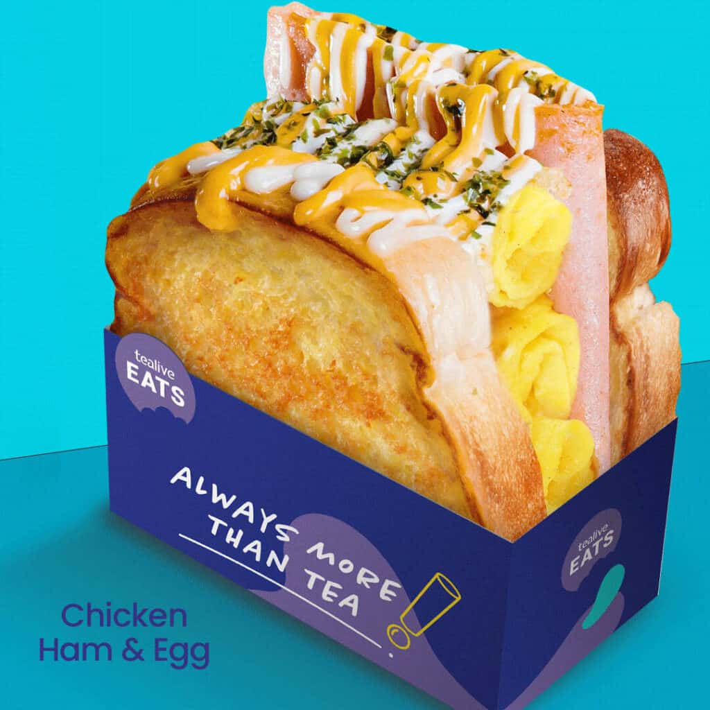 Chicken ham & egg toastea