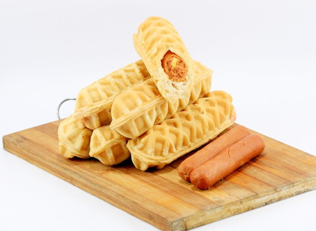 Tender juicy cheesedog waffle