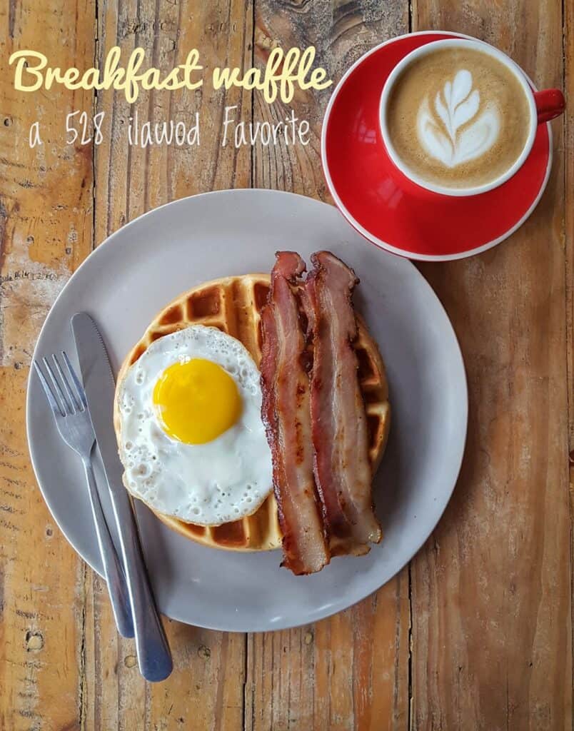 Bacon and egg waffle