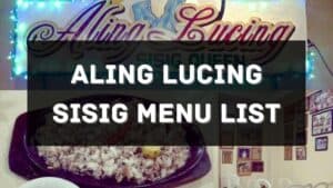 aling lucing sisig menu prices philippines