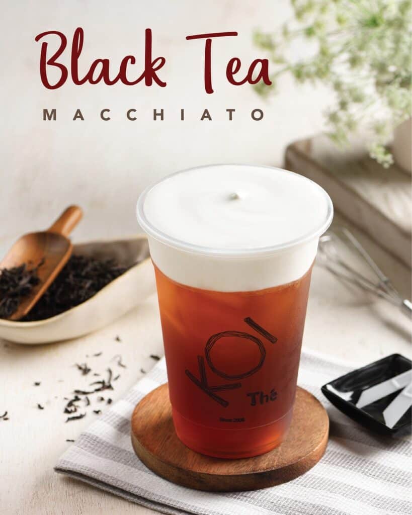 black tea macchiato