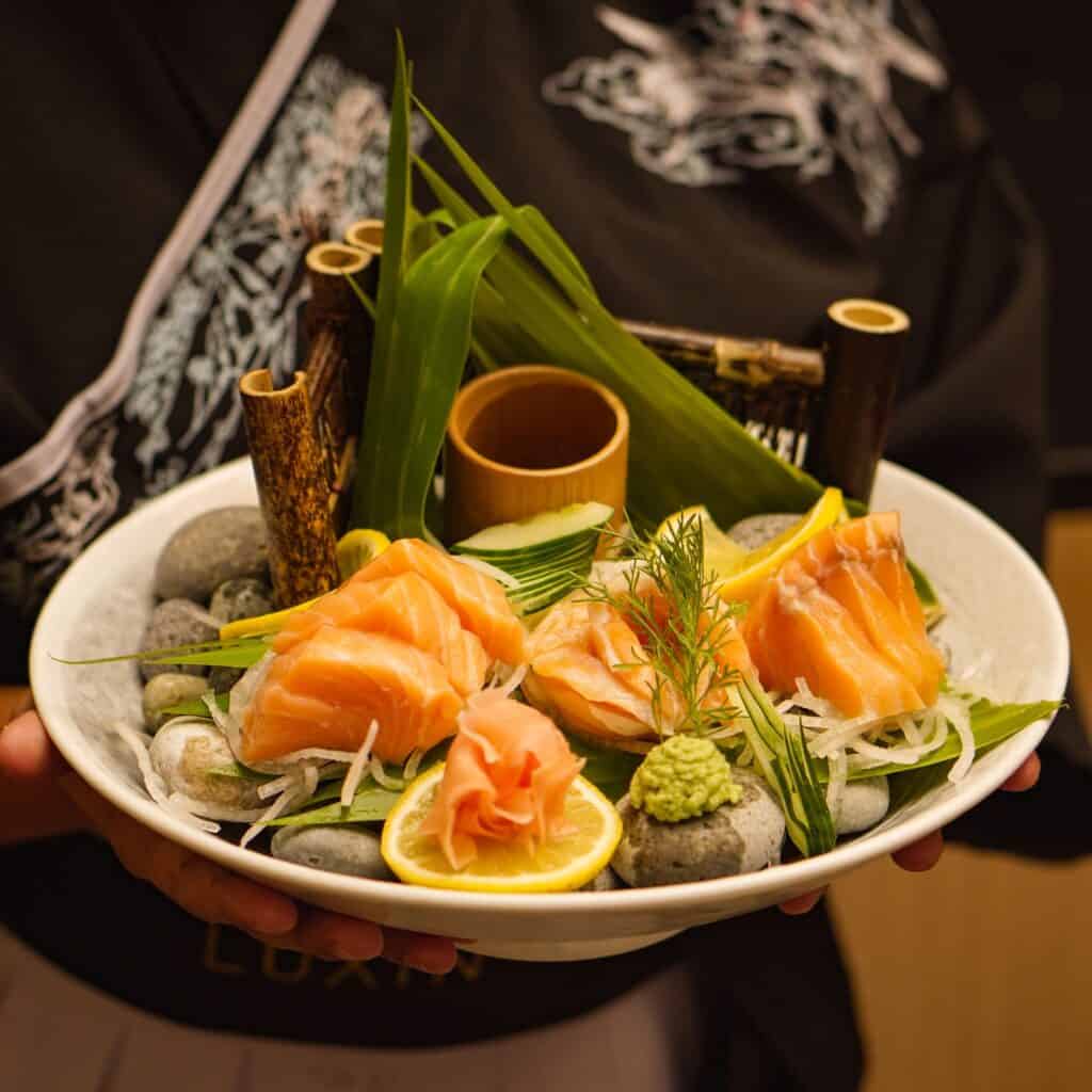 salmon sashimi