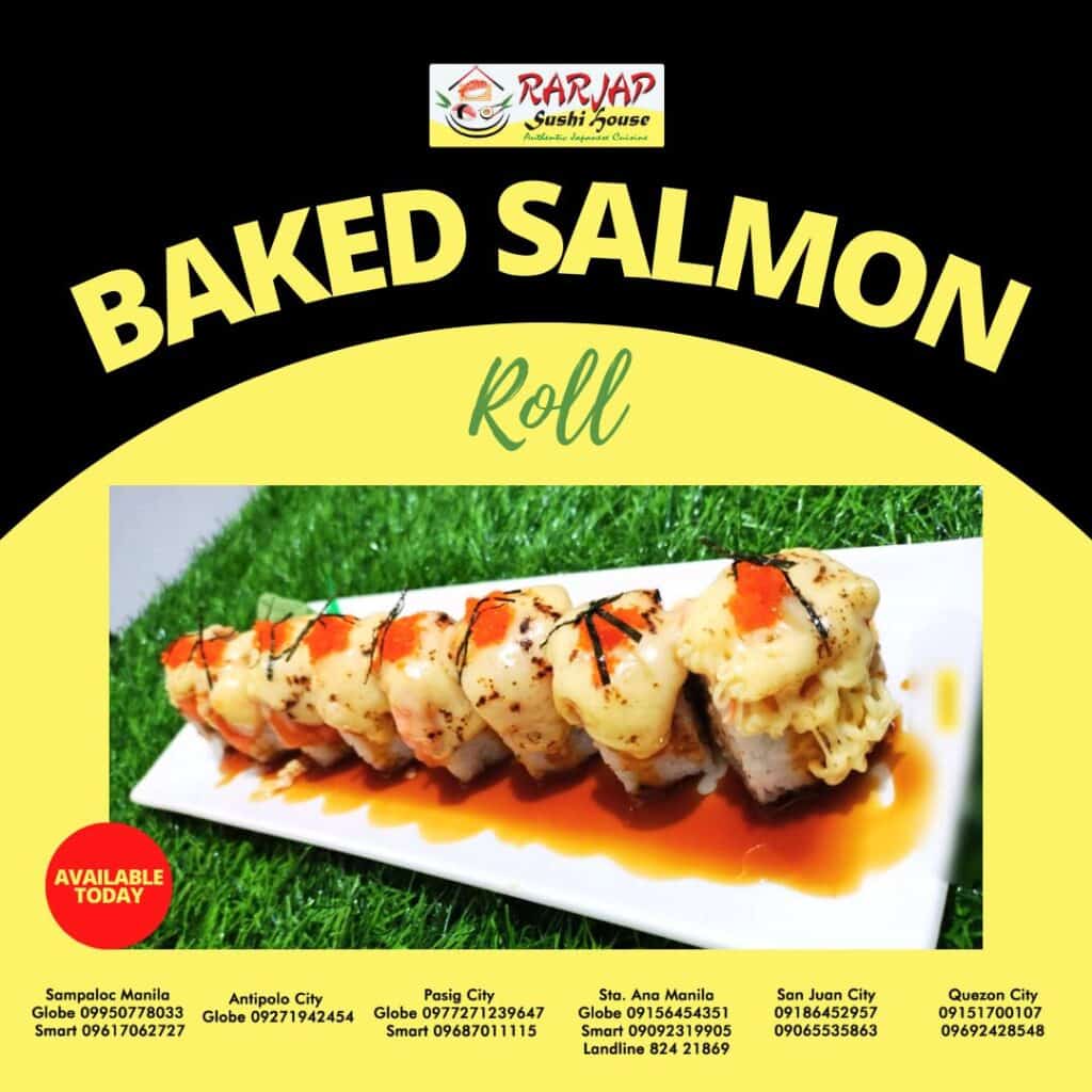 Baked salmon roll