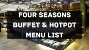 four seasons buffer & hotpot menu prices philippines