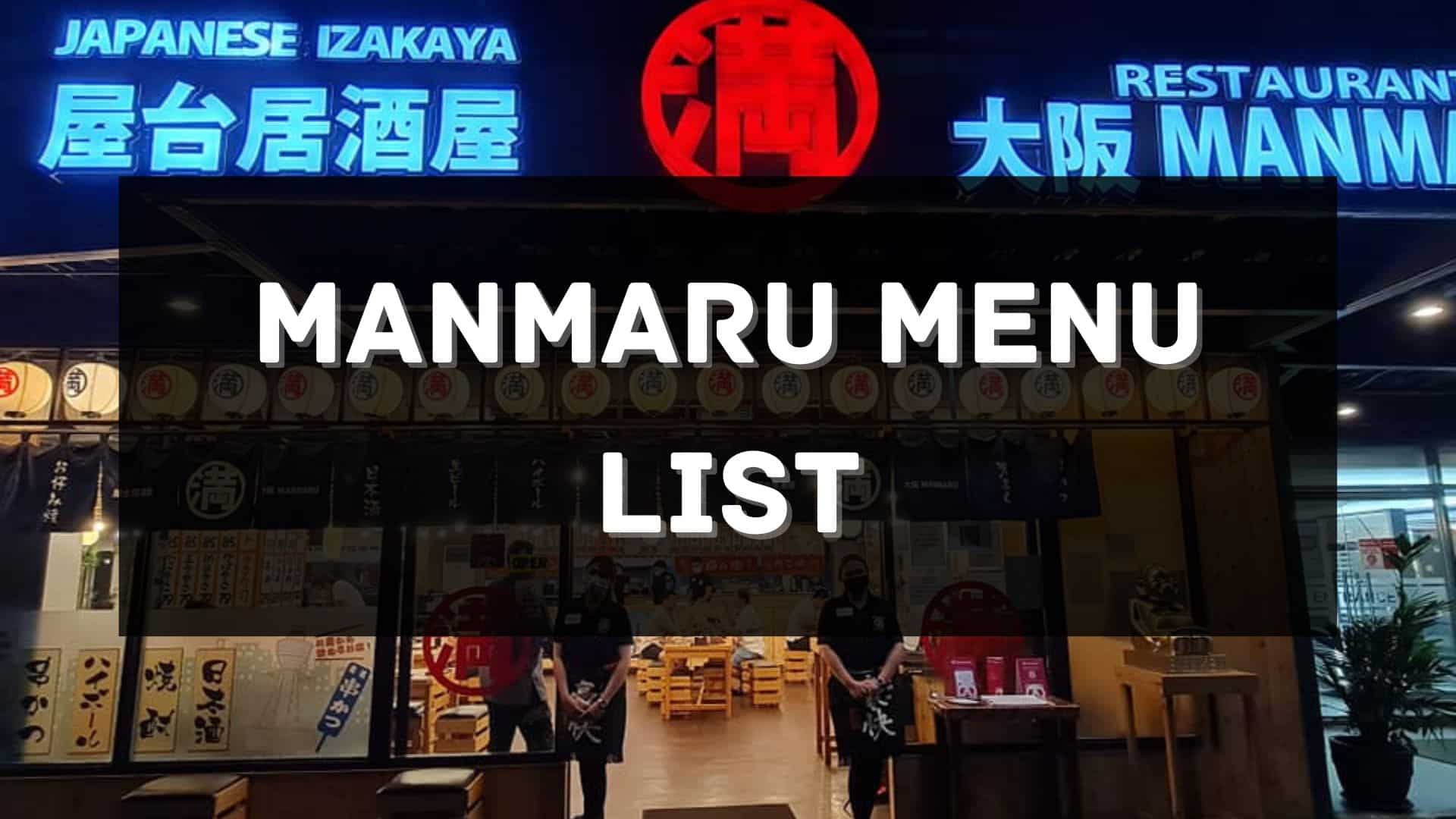 manmaru menu prices philippines