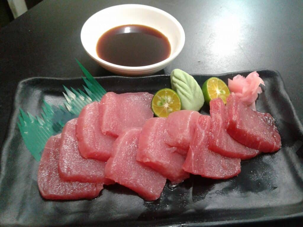 salmon sashimi