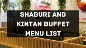 shaburi and kintan buffet menu prices philippines
